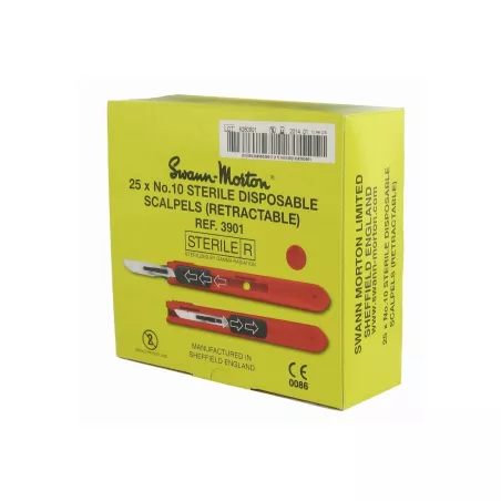Bistouris stériles à lames rétractables (n°10 ou n°11), SWANN-M, x25