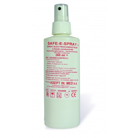 Gel de contact ECG, EEG, Defibrillateur, en spray, flacon de 250 ml