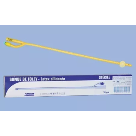 Sonde de Foley en latex siliconé, usage pédiatrique, boîte de 10
