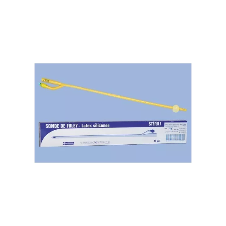 Sonde de Foley en latex siliconé, usage pédiatrique, boîte de 10
