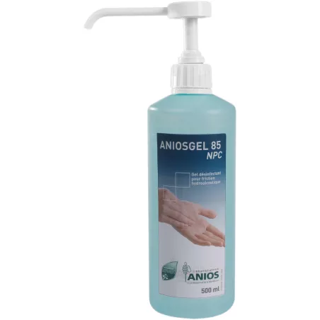 Gel hydroalcoolique ANIOSGEL 85 NPC, flacon bleu de 500 ml au choix
