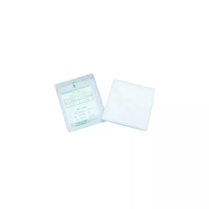 Compresse en non-tissé stérile 30g/m², 4 plis, boîte de 200