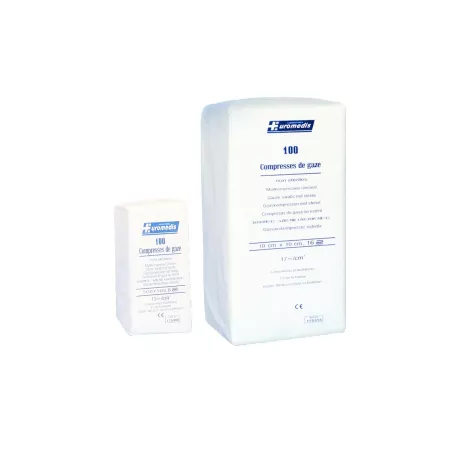 Compresse de gaze non stérile, tissage 13 fils, sachet de 100