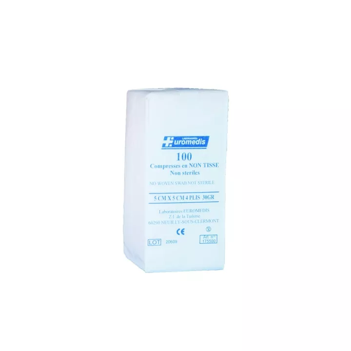 Compresse en non-tissé, non stérile, 40 g/m², sachet de 100