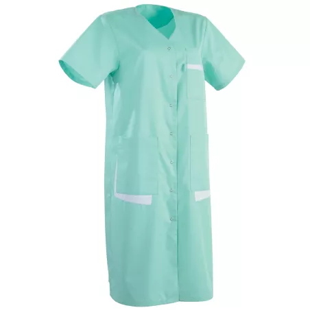 Blouse manches courtes LISA, vert d'eau / blanc, tailles 0 à 6
