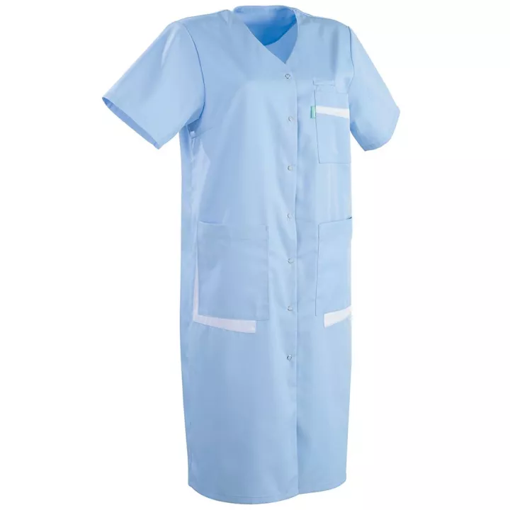 Blouse manches courtes LISA, bleu ciel / blanc, tailles 0 à 6