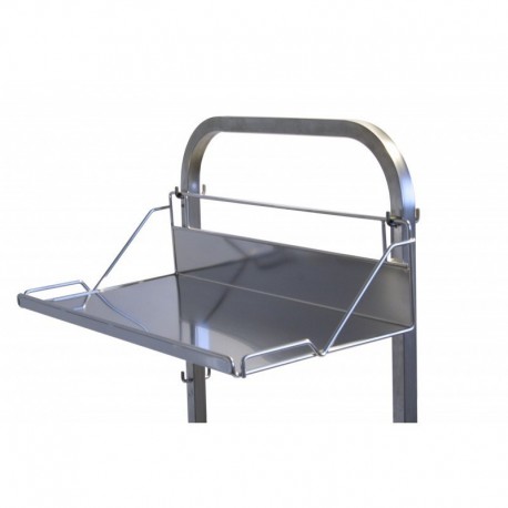 Etagère tôle-inox 480x200 ht 150 mm pour chariot d'isolement