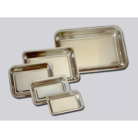 Plateaux rectangulaires à instruments en inox