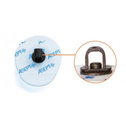 Electrodes prégélifiées, support mousse, ovale 42x36 mm, pontet