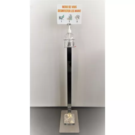 Distributeur de gel hydroalcoolique avec commande au pied