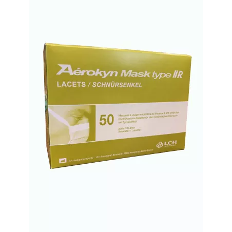 Masques chirurgicaux de type IIR - à lacets par 50, PLM-02R