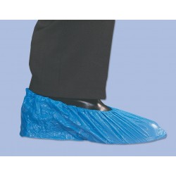 Couvre chaussure en CPE, bleu 14x35 cm, le sachet de 100