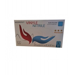 Gant d'examen Vinyle Nitrile bleu non poudré PREMIUM AQL 1,5