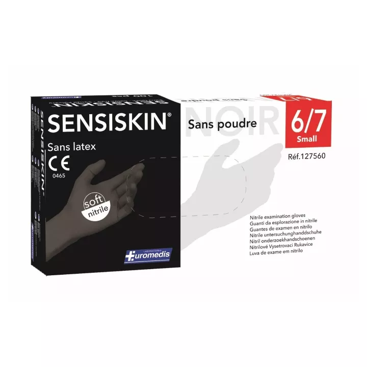 Gants d'examens SENSISKIN nitrile noir, sans poudre