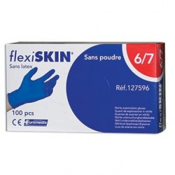 Gants d'examens Flexiskin, nitrile bleu cobalt, sans poudre