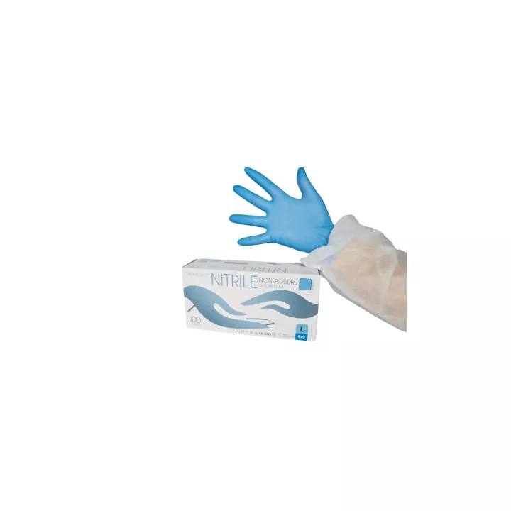Gant d'examen Nitrile bleu non poudré AQL 1,5 Qualité médicale