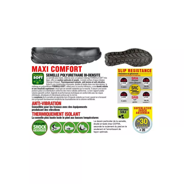 Chaussure de sécurité HATA Black, S3 CI SRC, du 36 au 48