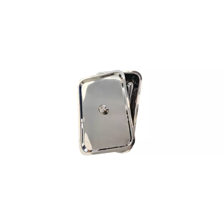 Plateau inox, avec couvercle 280 x 180 x 30 mm
