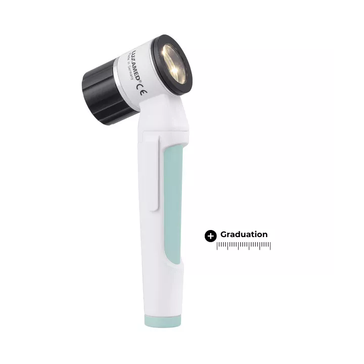Dermatoscope LuxaScope LED 2.5 V COLOUR-EDITION, gradué, blanc/vert