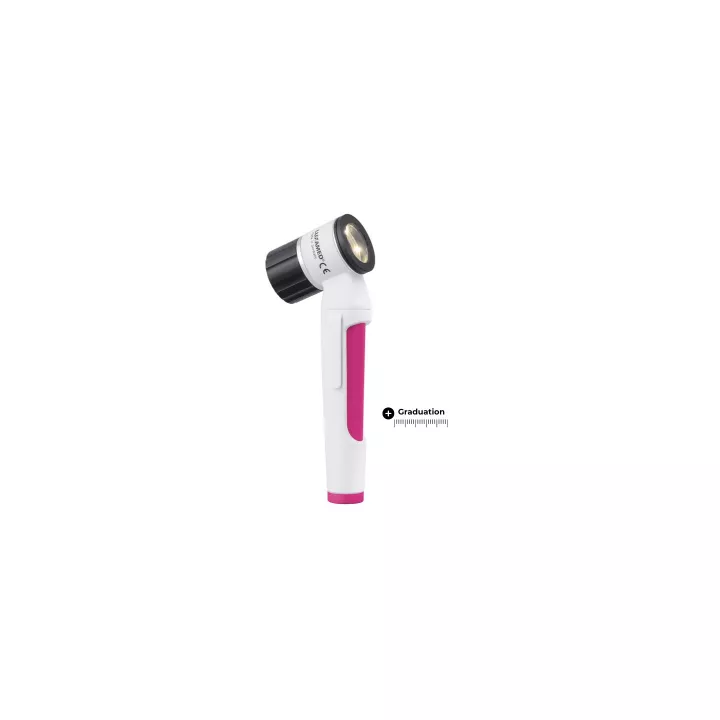 Dermatoscope LuxaScope LED 2.5V COLOUR-EDITION, gradué blanc/magenta