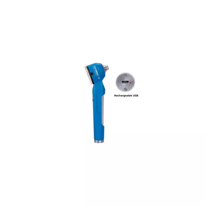 Otoscope LuxaScope Auris LED 3.7 V rechargeable USB - Bleu