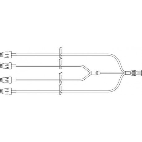 Prolongateur 4 voies avec MaxZero™, 15cm, clamp à pince 