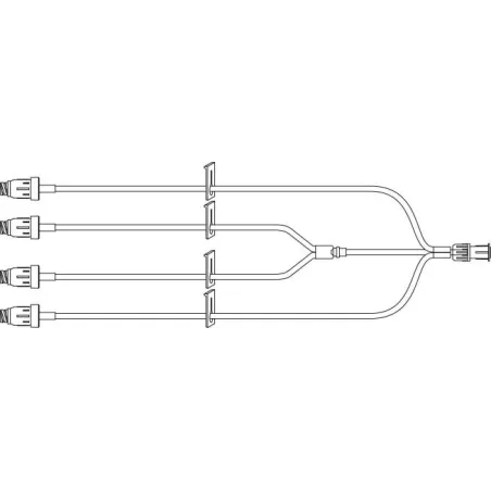 Prolongateur 4 voies avec MaxZero™, 15cm, clamp à pince 