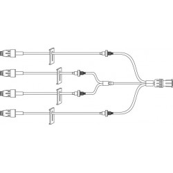 Prolongateur 4 voies avec 4 valves anti-retour et 4 MaxZero™