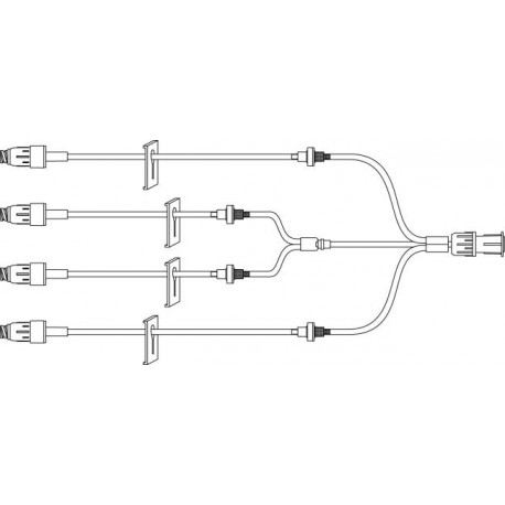 Prolongateur 4 voies avec 4 valves anti-retour et 4 MaxZero™