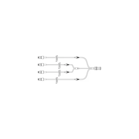 Prolongateur 4 voies avec 4 valves anti-retour et 4 MaxZero™