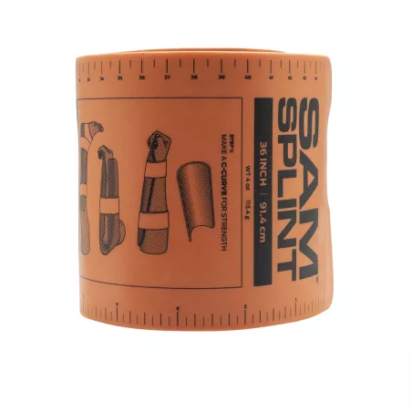 Attele modelable sam splint rouleau 91x10.5 cm orange 